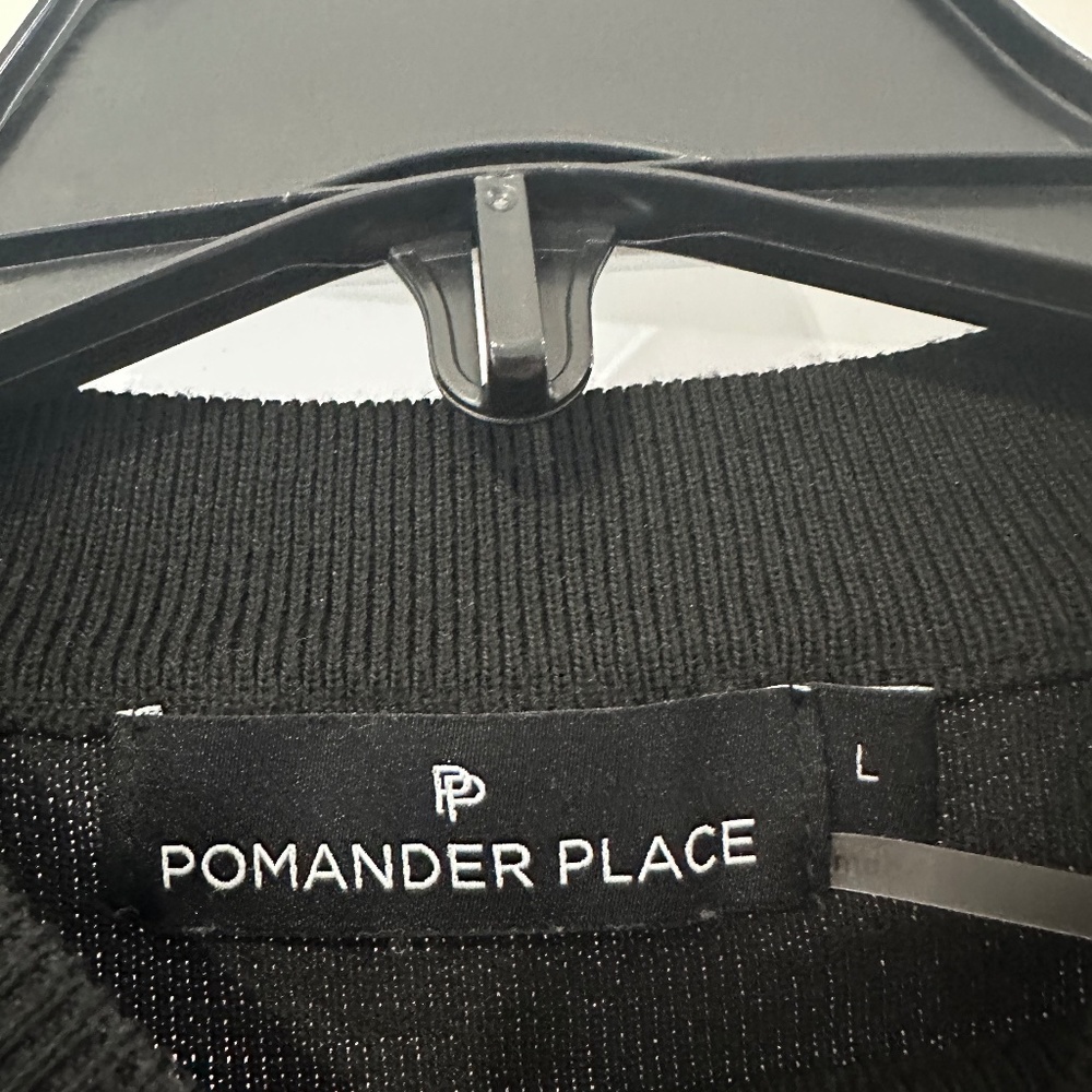 Pomander Place Black Ruffle Long Sleeve Sweater EUC size large - Picture 4 of 4